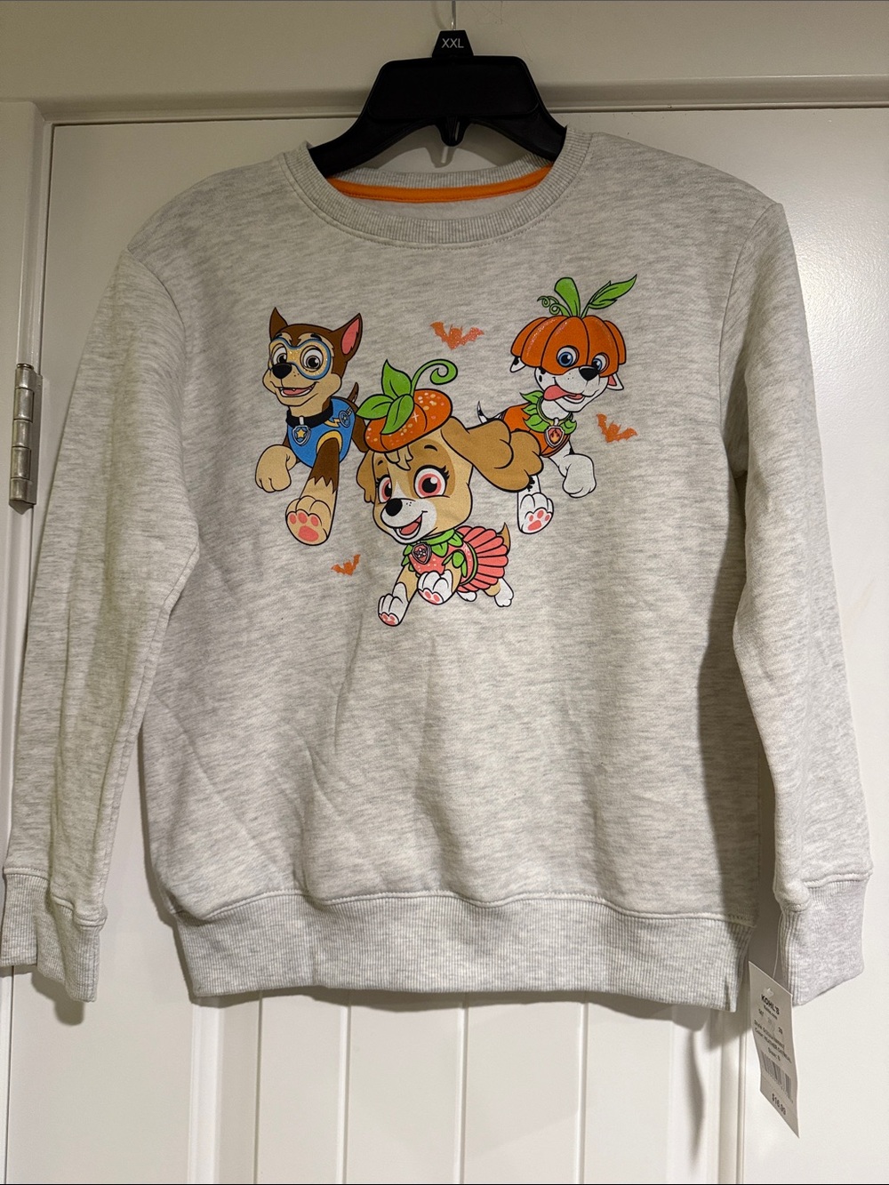 PAW Patrol Halloween Pumpkin Crewneck Sweatshirt - Light Gray